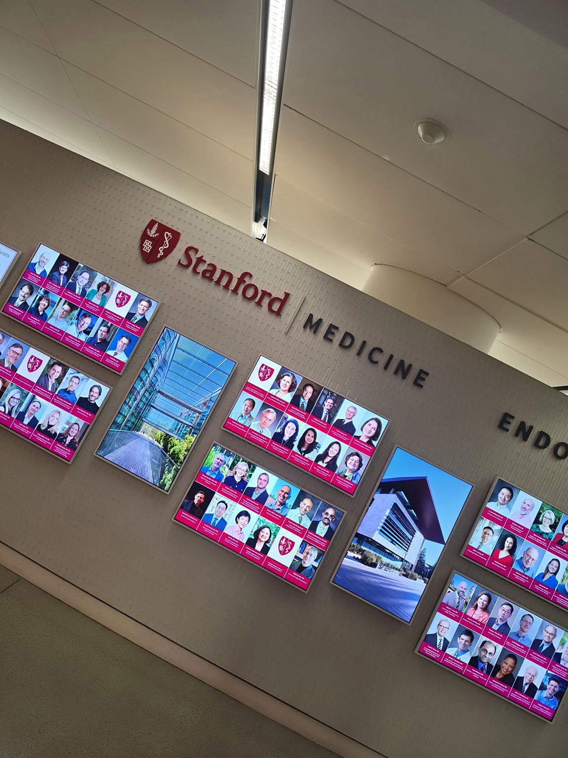 Stanford Medicine display wall at the AI × Bio seminar venue